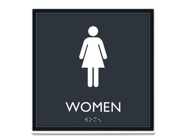 ADA Sign, Women, Plastic, 8 x 8, Clear/White