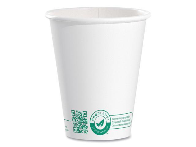 Dart 8oz ProPlanet SSPLA Paper Hot Cup White 50Ct 378PLAPLANET