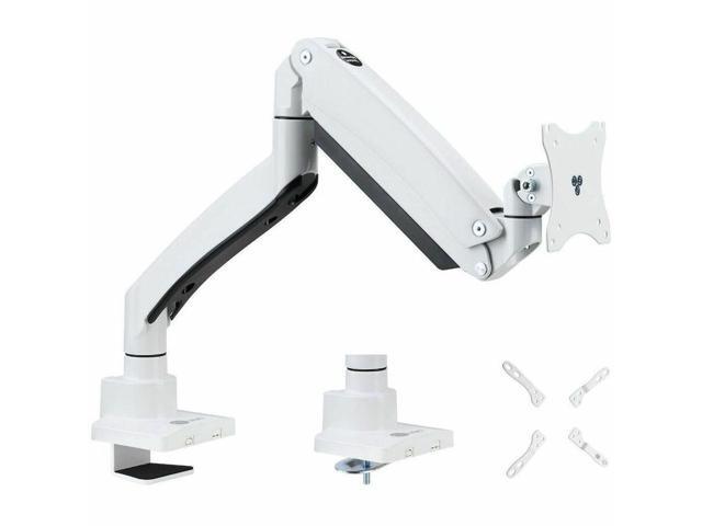 SIIG Single 43' Monitor Heavy-Duty Premium Gas Spring Desk Mount White VESA 75x75 100x100 200x200mm CEMT3111S3