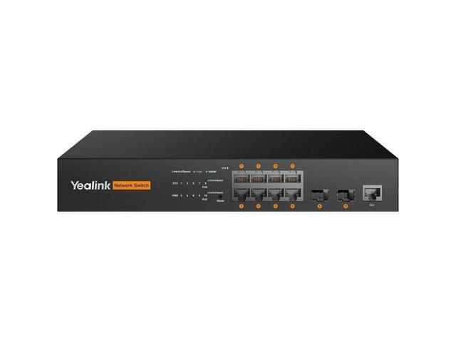 Yealink RCH80 Ethernet Switch - 8 Ports - Manageable - Gigabit Ethernet - 10/100/1000Base-T, 1000Base-X - 2 Layer Supported - 2 SFP Slots - 130 W...