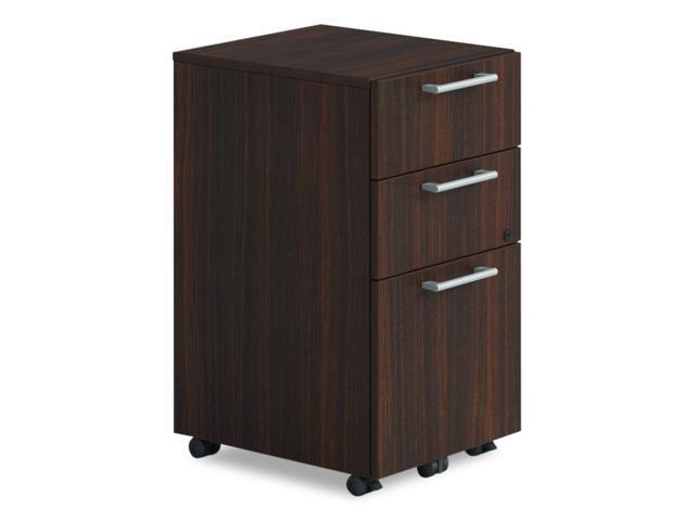 Alera Seville Series Mobile Pedestal - Left/Right - 3-Drawer: Box/Box/File - Legal - Mahogany - 15' x 18' x 27' - AENNZK-MP1518UF HRG