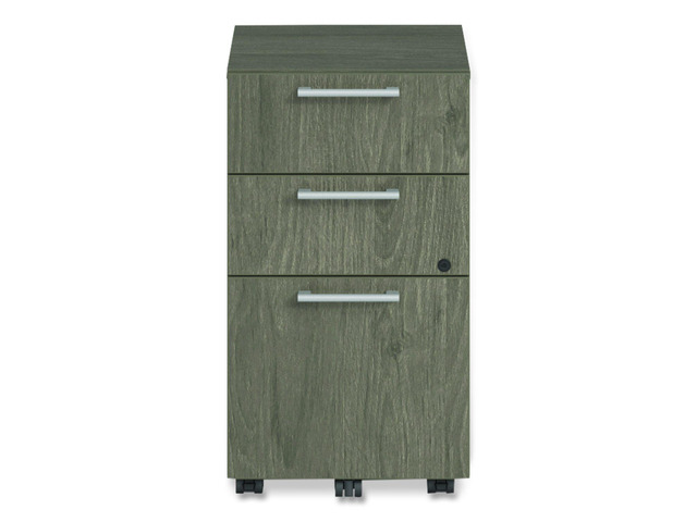 Alera Seville Series Mobile Pedestal Left/Right 3-Drawer: Box/Box/File Legal Walnut 15' x 18' x 27' AENNZKMP1518UFTOM