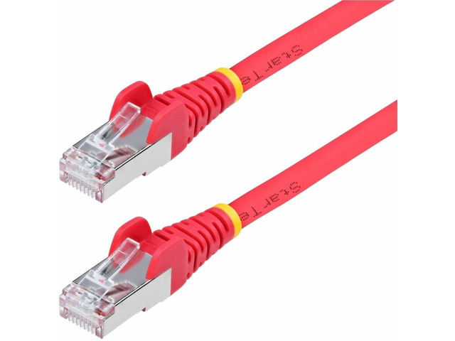 StarTech 7ft Red Cat6A Ethernet Cable Snagless 10G 100W PoE S/FTP LSZH 27AWG Pure Copper 500MHz Shielded Network Patch Cord