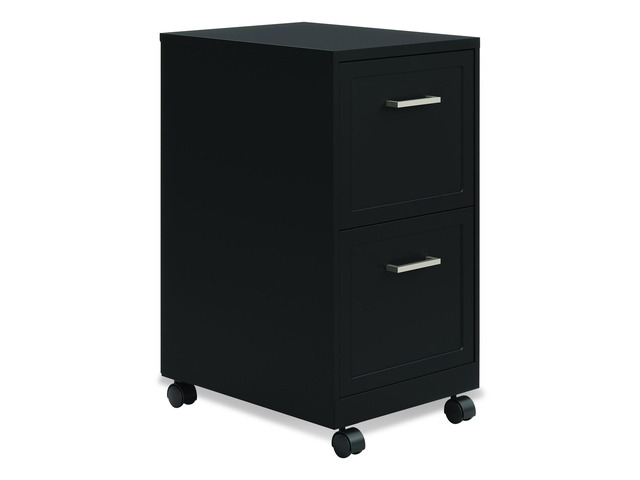 Alera SOHO-Grade 2-Drawer Vertica,Filing Cabinet for Home and Office Use, Durable Steel Construction, 14.25' W x 18' D x 26.7' H, Black