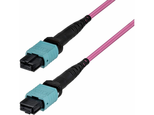 StarTech 3m (10ft) MTP/MPO Fiber Optic Cable - 24F Type-B - OS2 Single Mode MTP/APC Female Fiber Jumper - 9/125, OFNP Plenum - OS2MTP24BOFNP3M