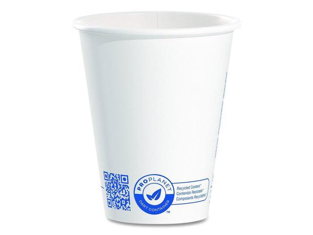 Recycled Content PCF Paper Hot Cups ProPlanet Seal 8 oz White 50/Pack 378RCPLANET
