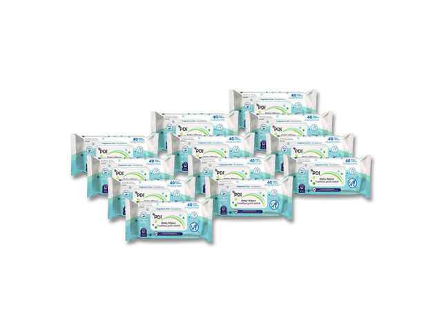 Baby Wipes, 1-Ply, 6.7 x 8, Fragrance-Free, White, 40/Pack, 12 Packs/Carton