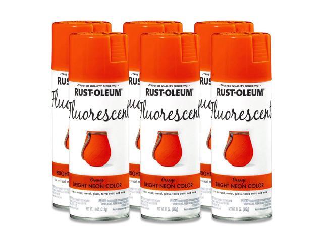 Specialty Fluorescent Spray Paint Flat Fluorescent Orange 11 oz Aerosol Can 6/Carton 342568