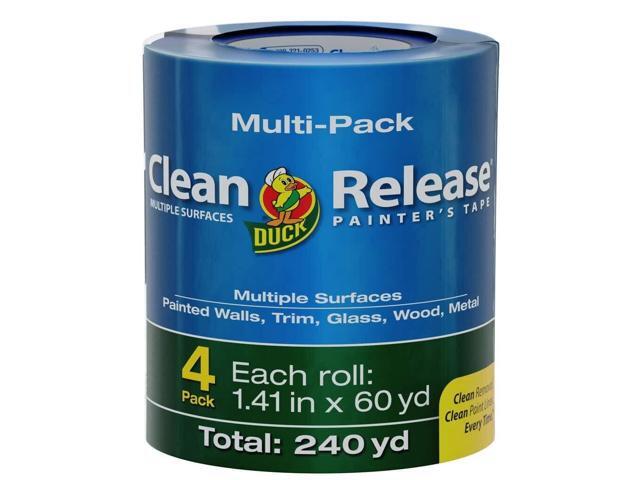 Duck` Clean Release Painter's Tape, 3' Core, 1.41' X 60 Yds, Blue, 4/pack