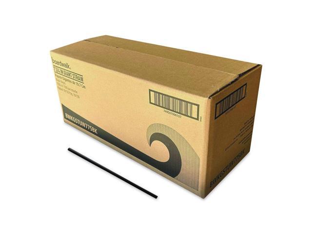 Giant Straws 7.75' Polypropylene Black 150/Pack 10 Packs/Carton BWKGSTUW775BK