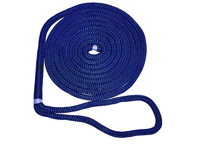 New England Ropes 5/8' Double Braid Dock Line - Blue w/Tracer - 15'