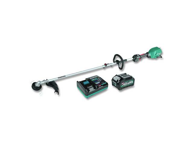 XGT Brushless Lithium-Ion Cordless Couple Shaft Power Head with String Trimmer Attachment Kit 71.75' Long Teal/Black/Silver GUX01JM1X1