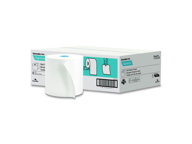 Signature Hardwound Roll Towels for Tandem Dispensers 1-Ply 7.5' x 1000 ft White 6 Rolls/Carton TGT117
