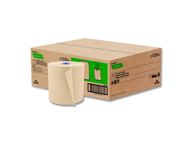 Perform Hardwound Roll Towels for Tandem Dispensers 1-Ply 7.5' x 1050 ft Natural 6/Carton T225