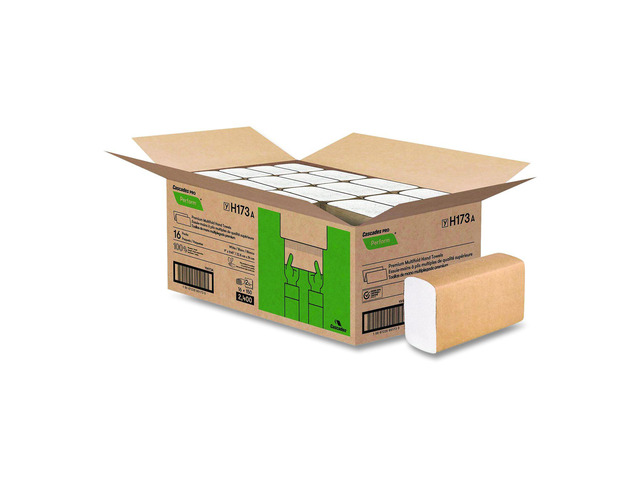 Perform Multifold Towels 2-Ply 9 x 9.45 White 150/Pack 16 Packs/Carton H173