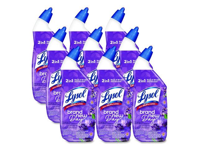 Clinging Gel Brand New Day Toilet Bowl Cleaner Lavender and Cotton Blossom 24 oz Angle-Neck Bottle 9/Carton 1920056251