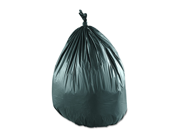 Low-Density Commercial Can Liners 60 gal 1.15 mil 38' x 58' Black Interleaved Roll 25 Bags/Roll 4 Rolls/Carton SLW3858SPKC