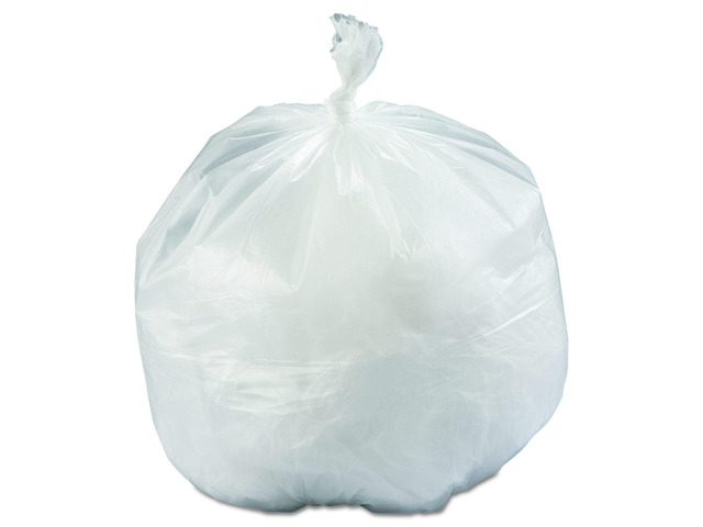 High-Density Commercial Can Liners 33 gal 12 mic 33' x 39' Natural Interleaved Roll 25 Bags/Roll 6 Rolls/Carton LG334013NC