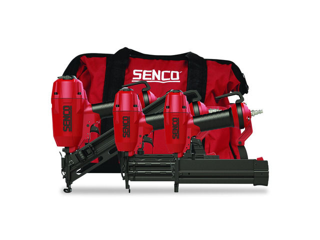 Three-Tool Pneumatic Finish Combo Kit with Angled Finish Nailer Brad Nailer and Stapler 10S0001N