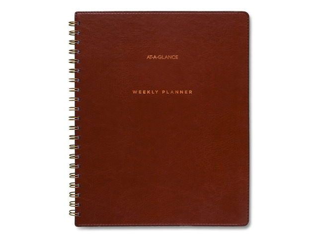 AT-A-GLANCE Signature Collection Academic 2025-2026 Weekly Monthly Planner, Brown, Large, 8 1/2' x 11'