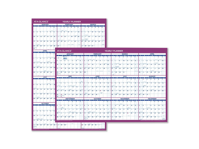 AT-A-GLANCE 2026 Vertical Horizontal Reversible Yearly Wall Calendar, Large, 24' x 36'