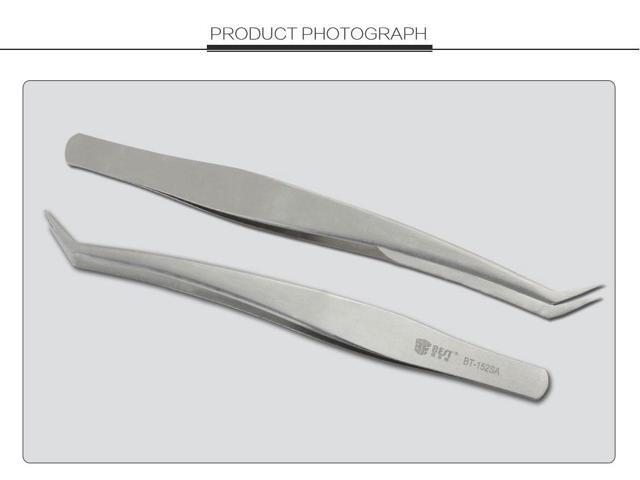 BST-152SA Stainless Steel Anti-Static Eyelash Tweezers Superhard Eyelash Extension Tool