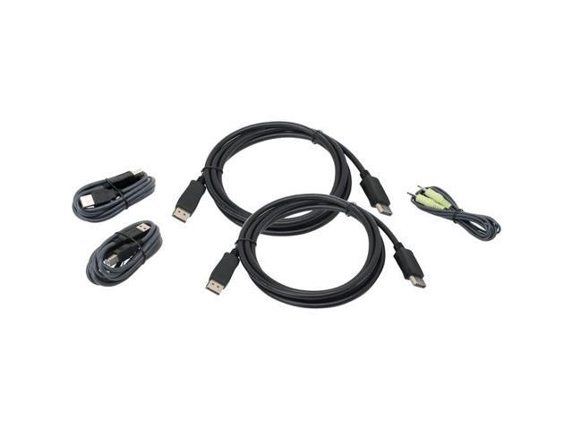 IOGEAR G2L9202UTAA3 6ft Dual View DisplayPort, USB KVM Cable Kit with Audio (TAA) - 1 PACK