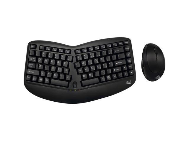 Adesso - Tru-Form Media WKB-1150CB Ergonomic Wireless Membrane Optical Keyboard and Mouse - Black - image 8