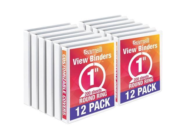 Samsill Economy 1' 3 Round Ring View Binder 12 Pack White I008537C