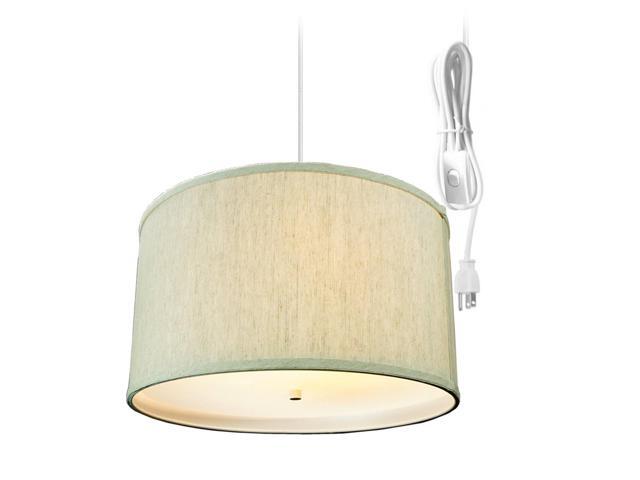Textured Oatmeal 2 Light Swag Plug-In Pendant with Diffuser