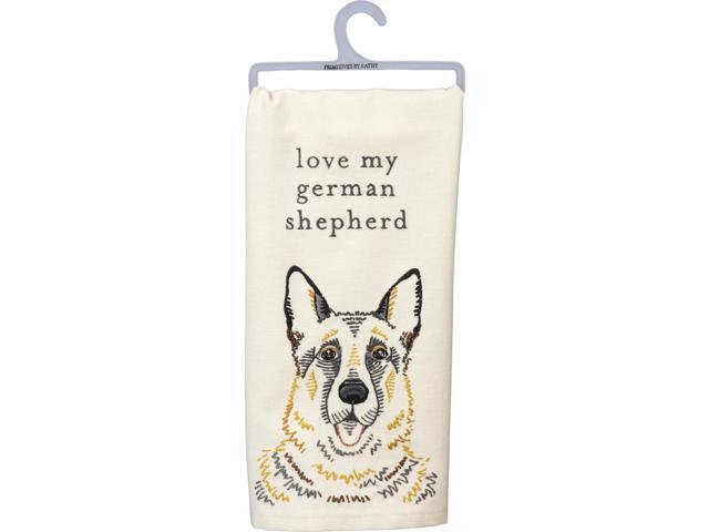 Primitives by Kathy Love My German Shepherd Dish Towel, 26'