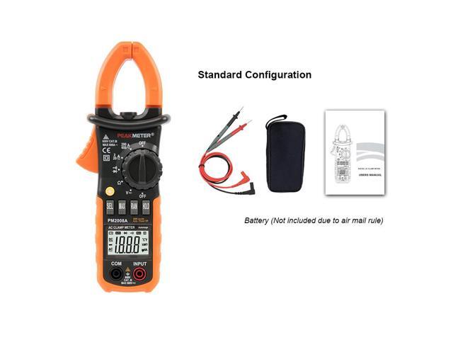 PEAKMETER PM2008A Digital Clamp Meters Auto Range Clamp Meter Ammeter Voltmeter Ohmmeter w/ LCD Backlight Current Voltage Tester