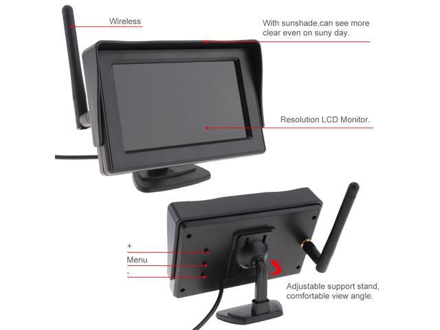 4.3 Inch Wireless HD Rearview Monitor Auto Parking System Built-in Antenna with Camera