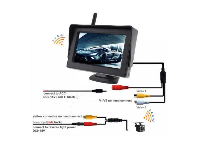 4.3 Inch Wireless HD Rearview Monitor Auto Parking System Built-in Antenna with Camera