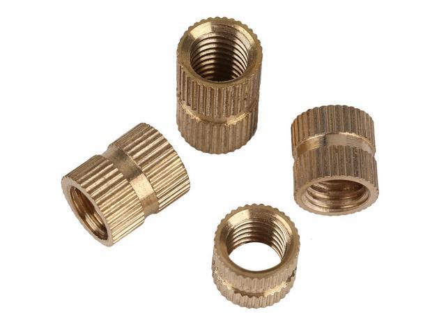 120pcs M8 Brass Cylinder Knurled Nuts Threaded Round Insert Embedded Nut Tools Accessory Fastener Hardware