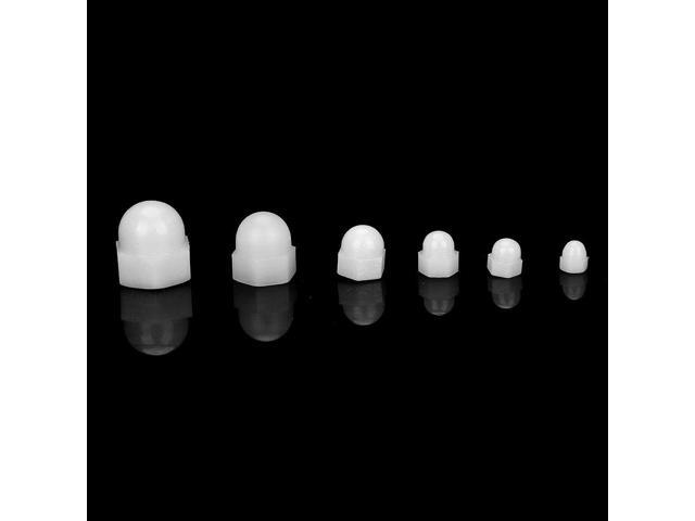70pcs M3/M4/M5/M6/M8/M10 Nylon Acorn Nuts Kit Dome Head Cap Hex Screw Nuts Hardware Tools - White