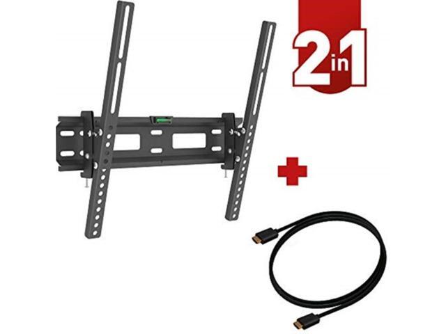 Barkan 13' - 60' Tilt TV Wall Mount + 6ft HDMI Cable, up to 88 lbs, Black,
