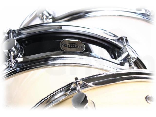 Piccolo Snare Drum 13' x 3.5' by GRIFFIN 100% Poplar Wood Shell with Black PVC & White Coated Drum Head Drummers Acoustic Marching Kit...