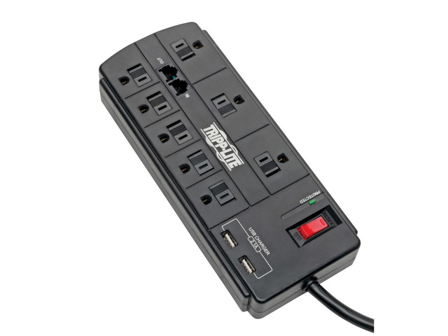 TRIPP LITE TLP88TUSBB 8.0 Feet 8 Outlets 1200 Joules Surge Protector