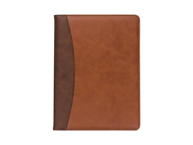 Samsill Two-Tone Padfolio-Spine Accent 10 3/5w x 14 1/4h Tan/Brown 71656