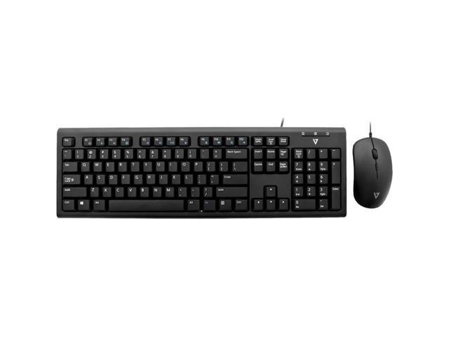 V7 CKU200US-E Black Wired Keyboard and Mouse Combo - US