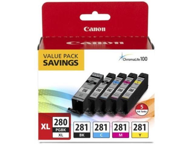Canon - PGI-280 XL / CLI-281 5-Pack High-Yield - Pigment Black, Standard Capacity Ink Cartridges - Black/Cyan/Magenta/Yellow - image 3