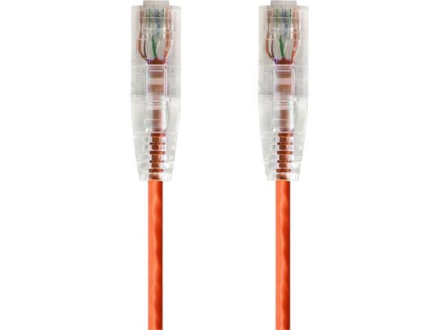 Monoprice Cat6 Ethernet Patch Cable - 3 feet - Orange Snagless RJ45 Stranded 550MHz UTP CMR Riser Rated Pure Bare Copper Wire 28AWG - SlimRun Series