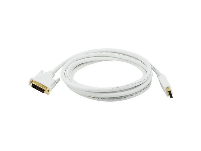 Monoprice DisplayPort to DVI Cable - 10 Feet - White Gold Plated, 28AWG, Pure Copper Cores