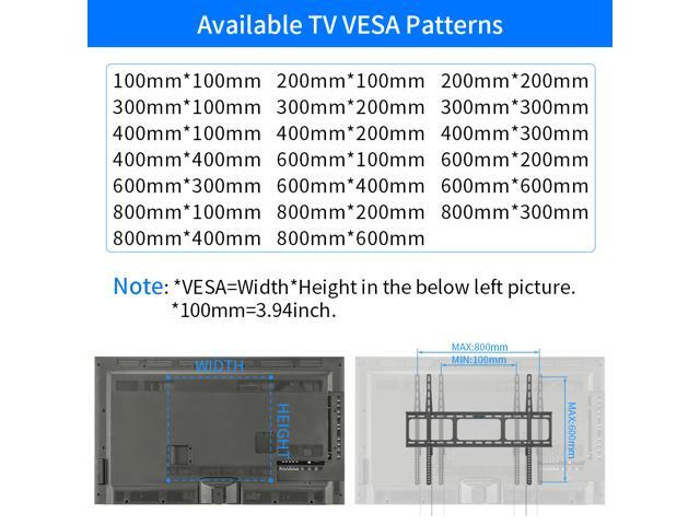 Fixed Heavy Duty Low Profile Flat Panel Wall Mount, Max Panel Weight 60kg Designed for Most of 40-100 inch LED, LCD, OLED Flat Panels, Supports up...