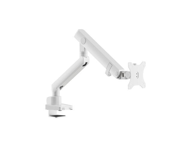 Amer Mounts Single Articulating Heavy Duty Spring Monitor Arm For 15'-40' Monitors 12kg Max Weight per Screen - Clamp and Grommet Base Installation...