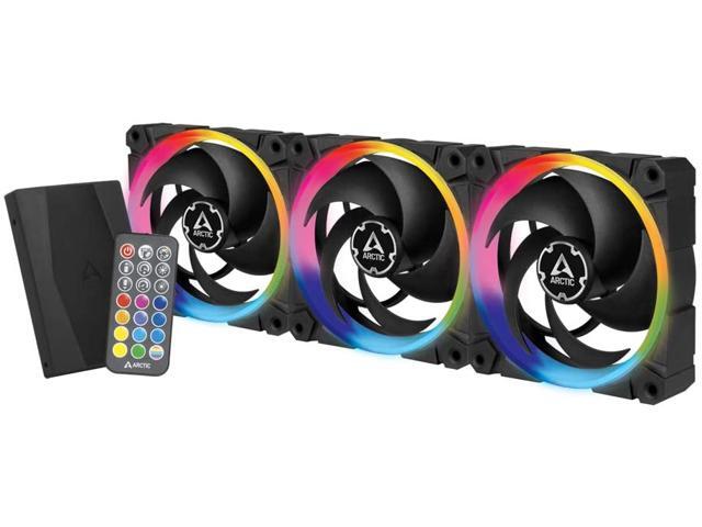 ARCTIC BioniX P120 A-RGB (Bundle 3 pc, incl. A-RGB Controller) - 120 mm Pressure-Optimised Fan with A-RGB, PWM, Cooler, Fluid Dynamic Bearing,...