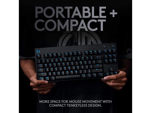 Logitech G PRO Mechanical Gaming Keyboard, Ultra Portable Tenkeyless Design, Detachable Micro USB Cable, 16.8 Million Color LIGHTSYNC RGB Backlit Keys