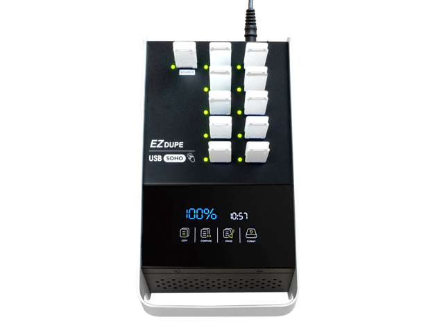 EZ Dupe 1 to 10 USB Duplicator with Touch Screen - Multiple Flash Drive Mass Storage Memory Card Copier (SOHO Series) DM-FU0-11V10TP