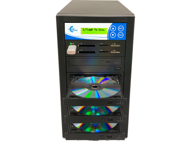 EZ DUPE 1 to 3 Media Mirror Plus DVD Duplicator - Flash (SD / CF / MS / MMC / USB) & Disc (DVD / CD) to 1 Media / 3 Disc Copy Copier Multimedia...